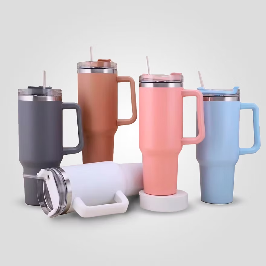 40 oz Tumbler with Handle and Straw Lid